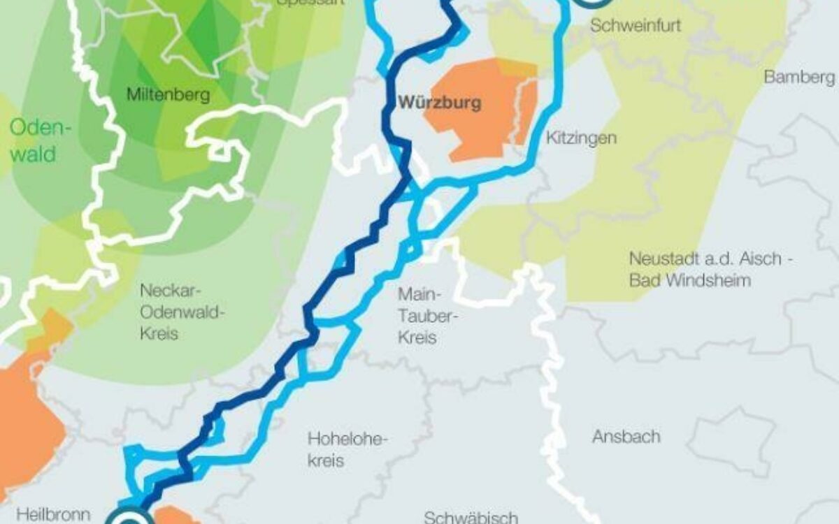 Verlauf Stromtrasse SuedLink auf der Karte Verlauf Stromtrasse SuedLink auf der Karte